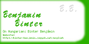 benjamin binter business card